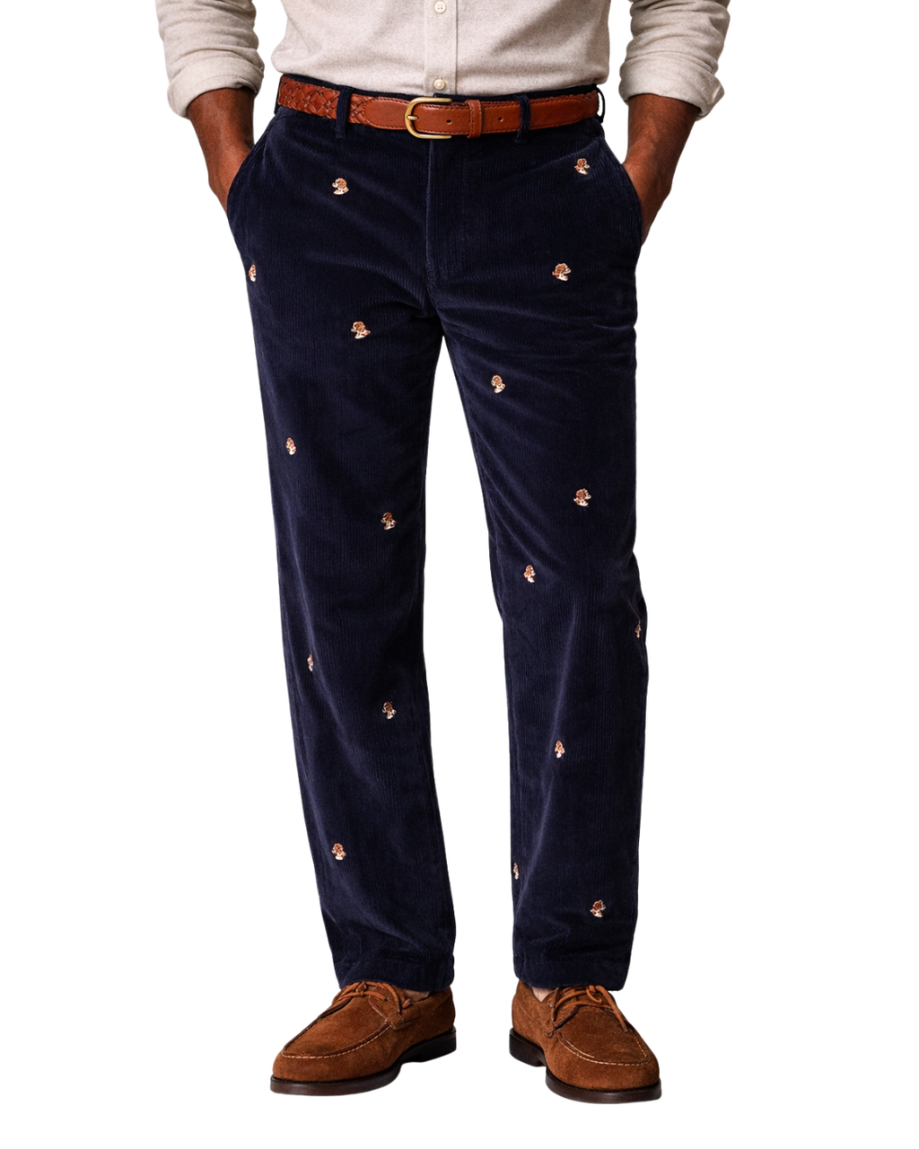 Classic-Fit 8-Wale Corduroy Pant With Dog Embroidery