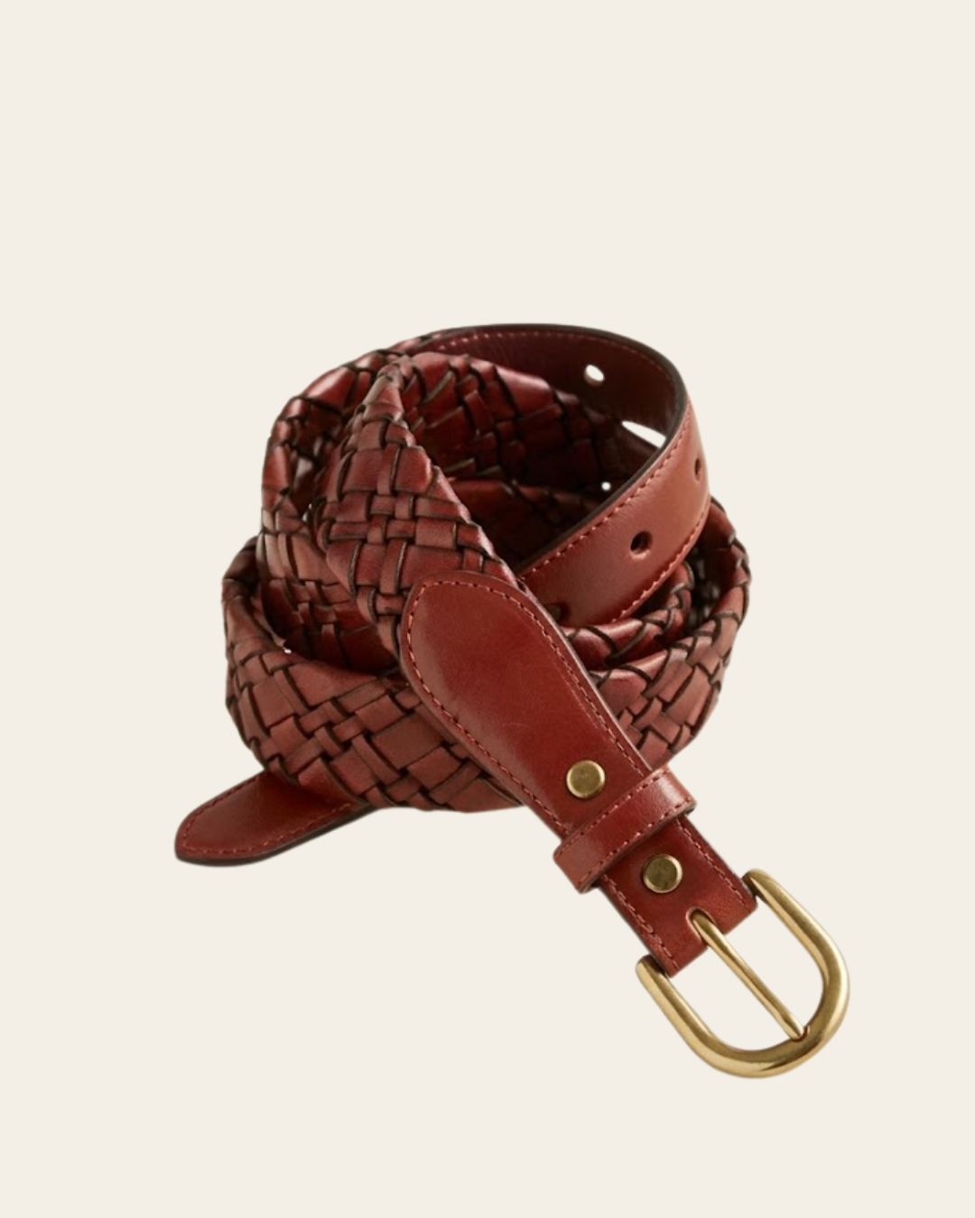 Braided Leather Belt With Round Buckle By J.Crew